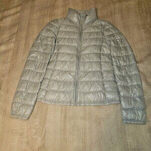 Premium Down Ultra Light Size Xs Womens Gray Puffer Coat Jacket